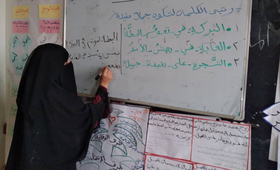 "When I would find written documents in the house, I needed to ask somebody to read it for me," said Ghada, who was married at 12. She eventually learned to read and write at a UNFPA-supported safe space, which also provided legal assistance and vocational training. © UNFPA Yemen