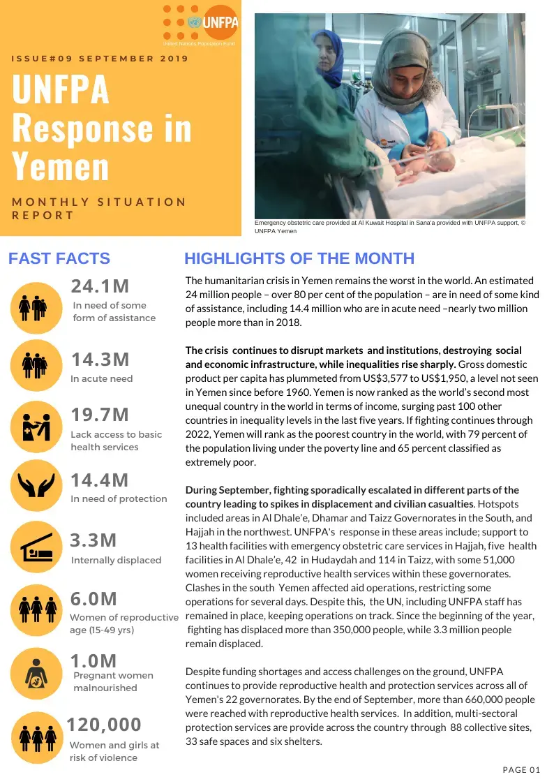 Monthly Situation Report #09 September 2019