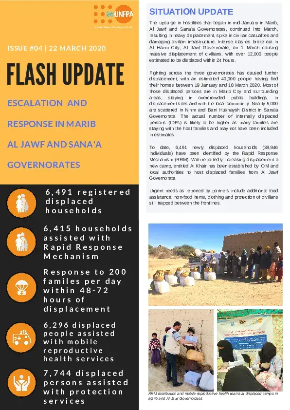 Flash Update #04 Escalation and Response in Marib, Al Jawf and Sana'a