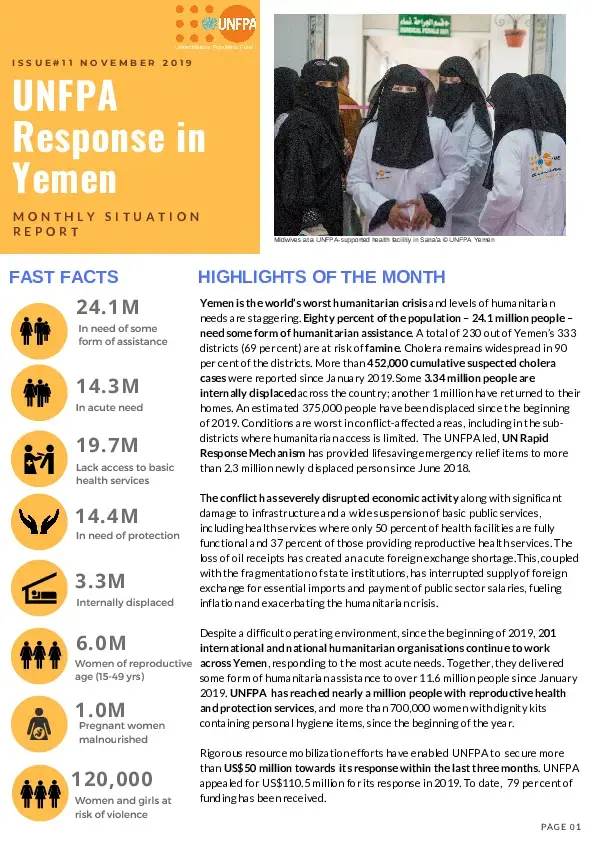 Monthly Situation Report #11 November 2019