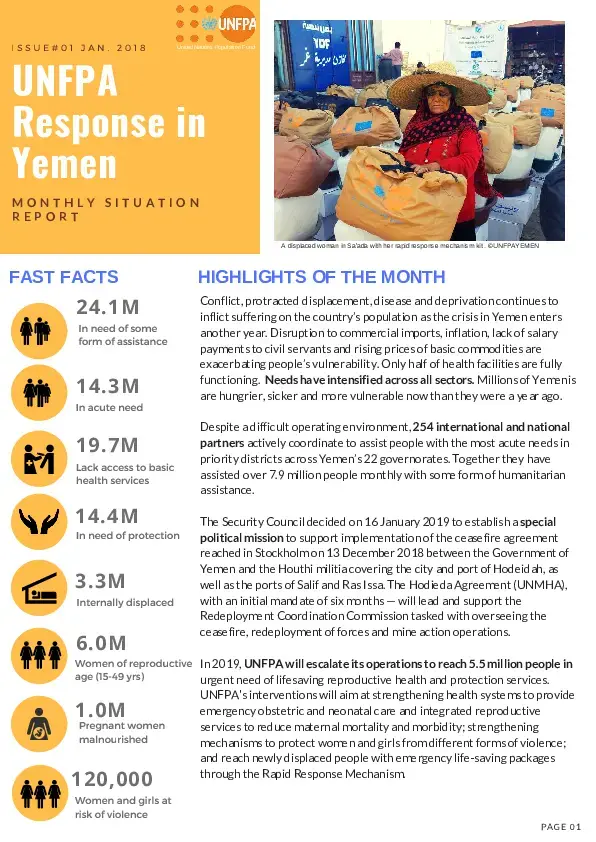 Monthly Situation Report #01 January 2019