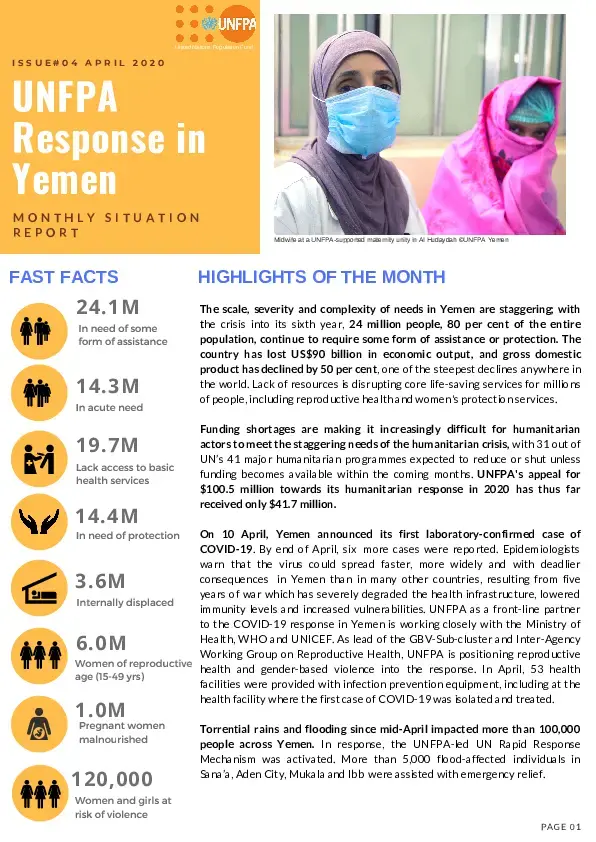 Monthly Situational Report #04 April 2020 